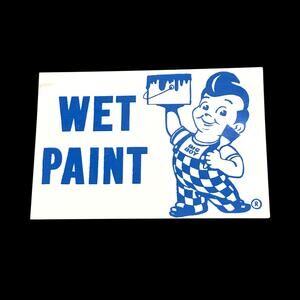 Original 9x6.5 Bob’s Big Boy “Wet Paint” Sign 1950s-70s Diner Cardboard Paper